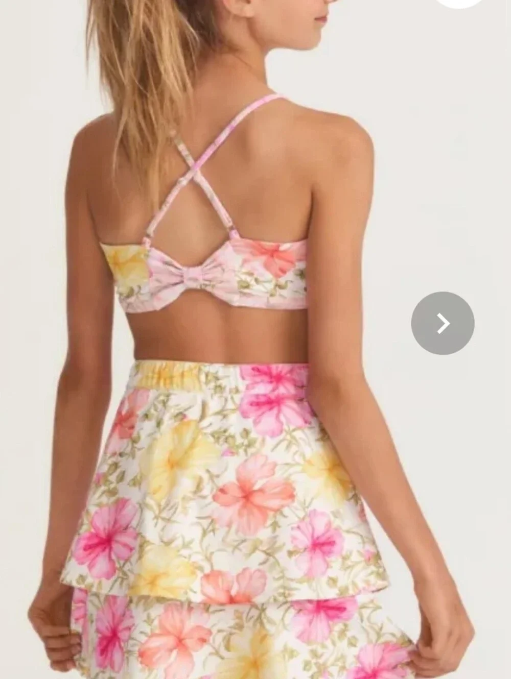 LoveShackFancy x Hurley Lmtd Ed. Tiered Ruffle HawaiianFlower Skirt-Girls Large